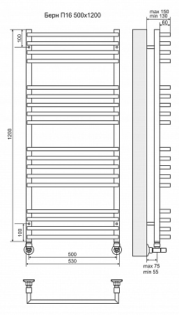 Берн П16 500х1000 Полотенцесушитель  TERMINUS Зеленогорск - фото 3