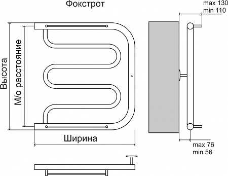 Фокстрот AISI 32х2 600х400 Полотенцесушитель  TERMINUS Зеленогорск - фото 3
