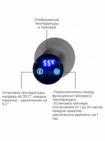 Аккорд П5 500х800 электро Полотенцесушитель TERMINUS Оружейная сталь Зеленогорск - фото 4
