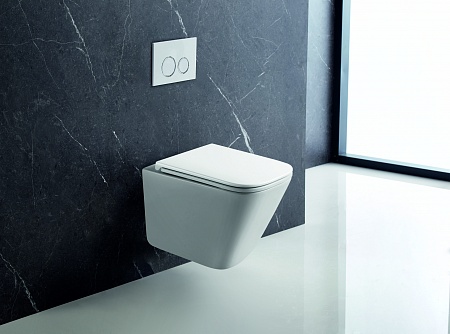 Подвесной унитаз безободковый Terminus Ватикан Монолит 490х340 белый Зеленогорск - фото 1